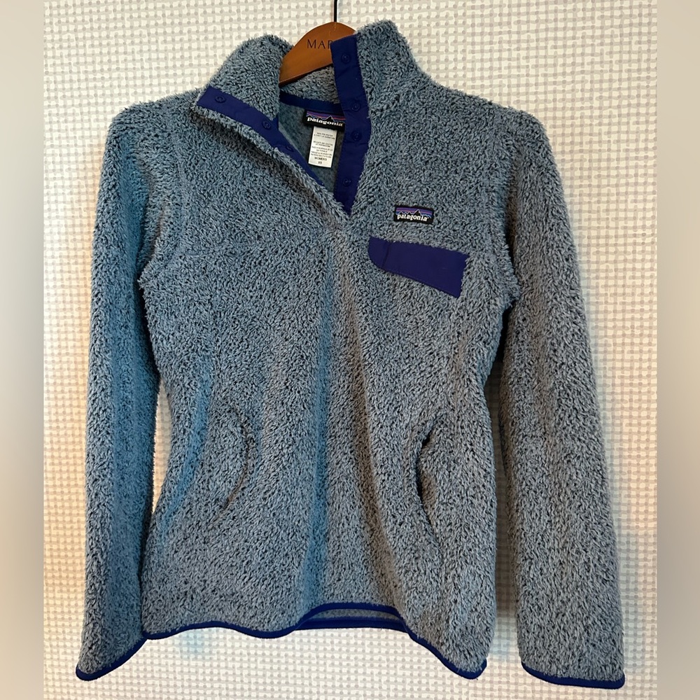 Patagonia Women’s XS 1/4 Snap Blue Fleece Pullover Jacket - Picture 2 of 11